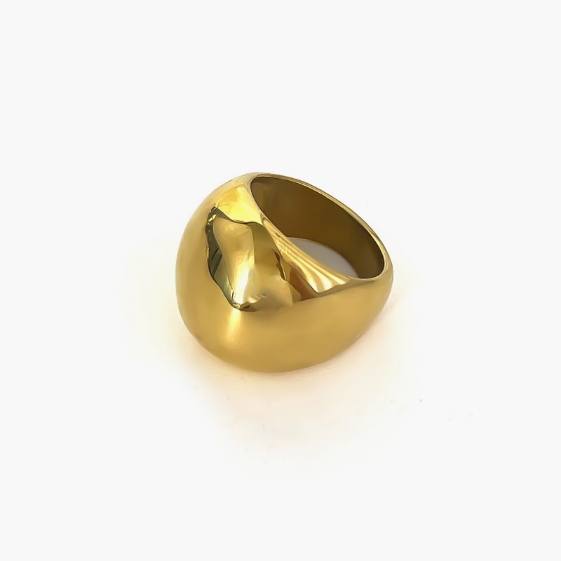 Peri'sbox 18K Pvd Gold Plated Chunky Dome Wide Rings for Women Men Punk Stainless Steel Free Tarnish Stackable Statement Jewelry - Image 7
