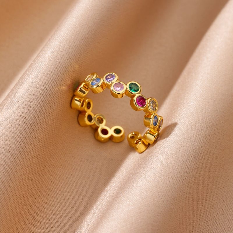 Zircon Geometric Heart Rings For Women Stainless Steel Gold Color Wedding Ring Luxury Aesthetic Jewlery Couple Gift 2025 - Image 3