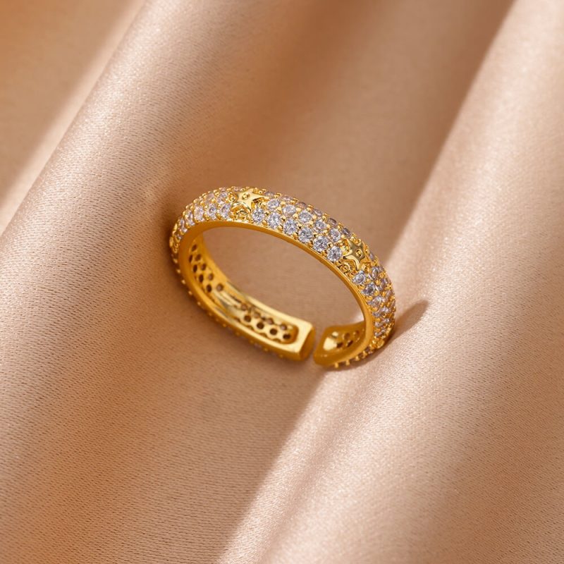 Zircon Geometric Heart Rings For Women Stainless Steel Gold Color Wedding Ring Luxury Aesthetic Jewlery Couple Gift 2025 - Image 5