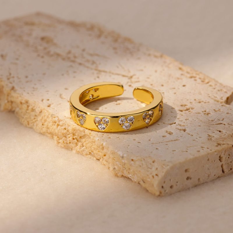 Zircon Geometric Heart Rings For Women Stainless Steel Gold Color Wedding Ring Luxury Aesthetic Jewlery Couple Gift 2025 - Image 6