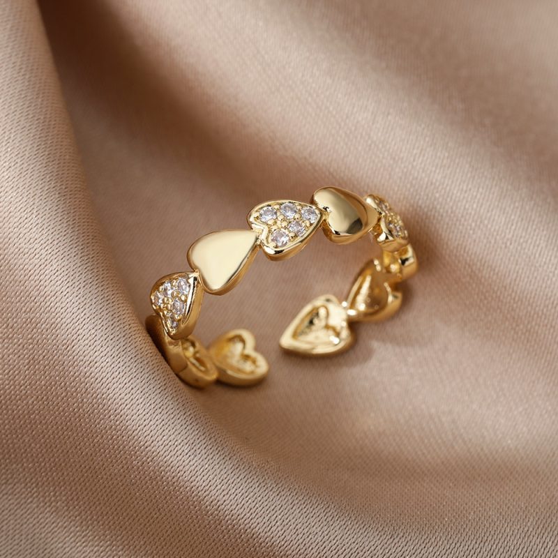 Zircon Geometric Heart Rings For Women Stainless Steel Gold Color Wedding Ring Luxury Aesthetic Jewlery Couple Gift 2025 - Image 10