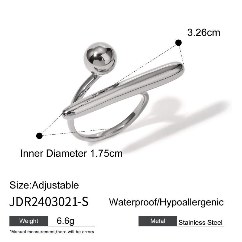 Uworld Chic Stainless Steel Personality Minimalist Classy Ring 18k Gold Color Stylish Unique Finger Jewelry for Women Waterproof - Image 7