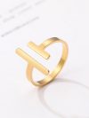 Stainless Steel Ring Simple Minimalist Stick Fashion Couple Adjustable Rings For Women Jewelry Wedding Party Girls Trend Gifts