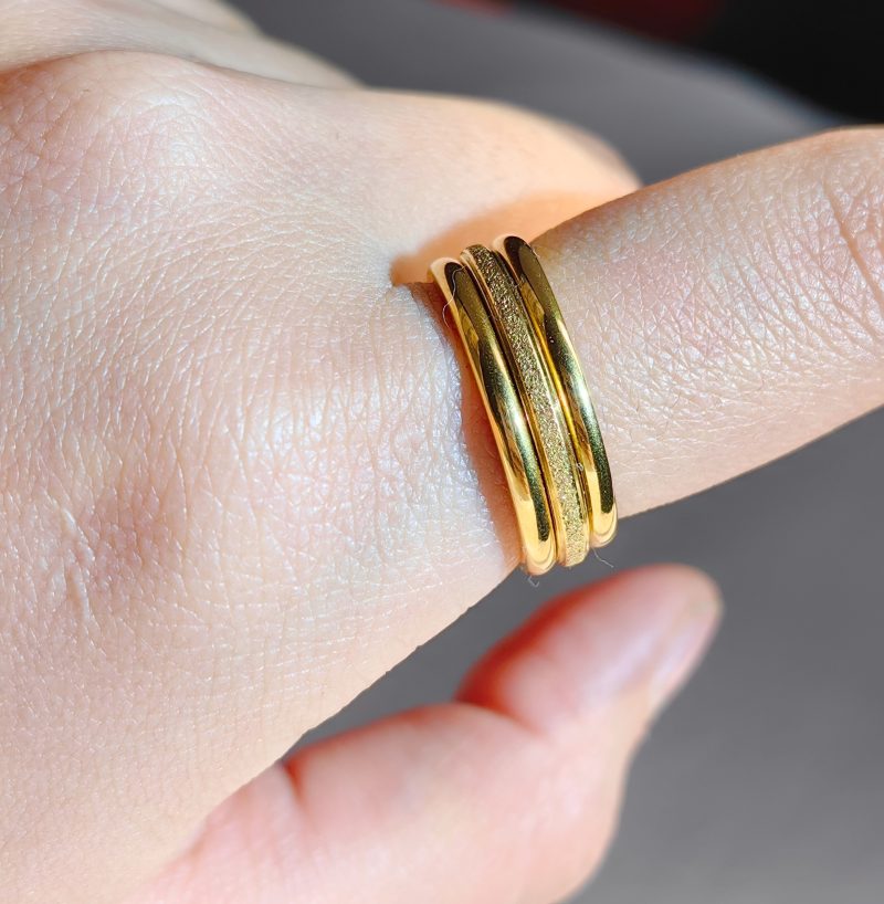 Tarnish Free Dainty Rings Stainless Steel 18K Gold Plated Knuckle Rings For Lady waterproof Minimalist Gold Rings For Women - Image 4