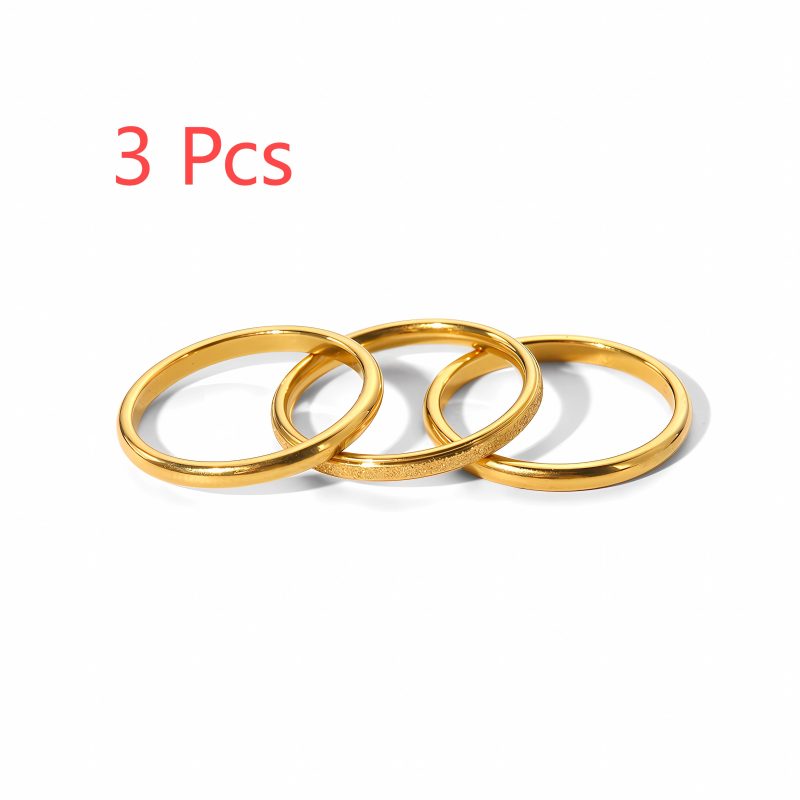 Tarnish Free Dainty Rings Stainless Steel 18K Gold Plated Knuckle Rings For Lady waterproof Minimalist Gold Rings For Women - Image 8
