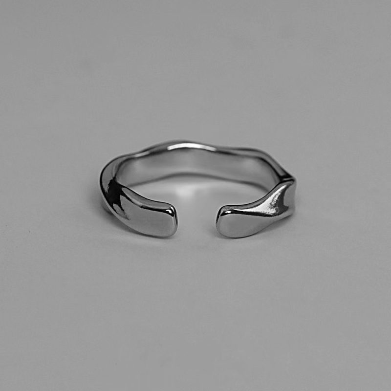 Mobius Wave Ring Silver Color Alloy Open Ring For Women Simple Retro Men Jewelry Trend Accessories - Image 6