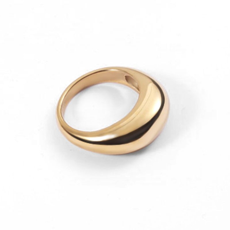 e-Manco Fashion Simple Stainless Steel Rings for Women Arc Rings Jewellery Geometric Ring Size 5 6 7 8 - Image 6