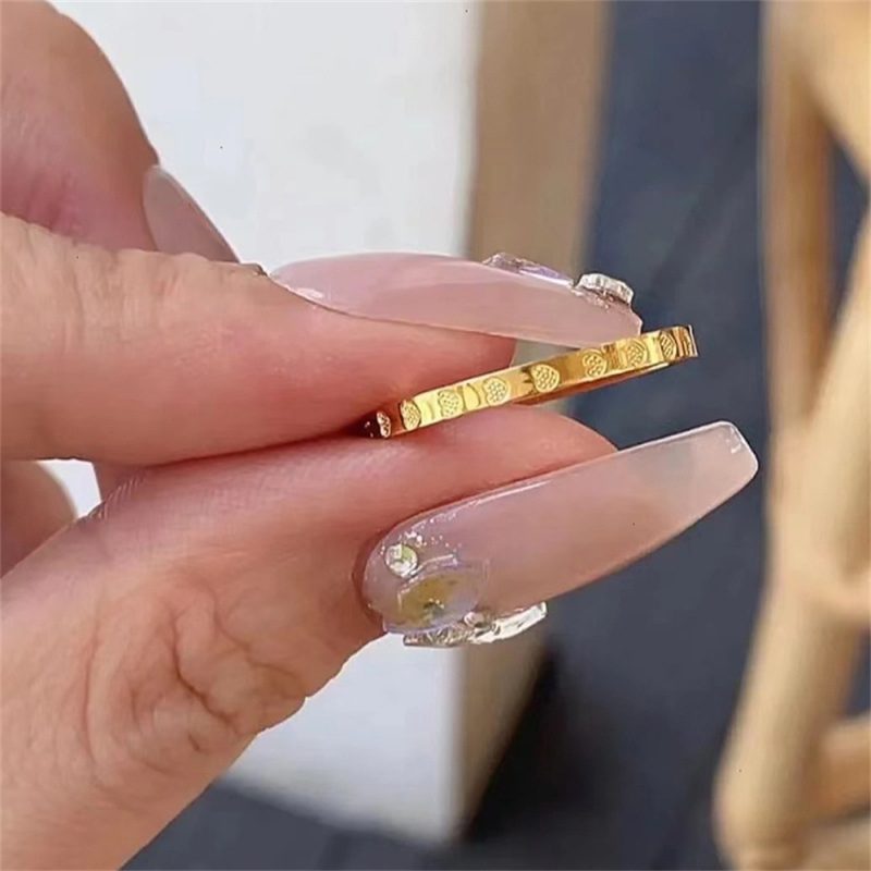 Golden Stainless Steel 2mm Heart Rings Women Size 5/6/7/8/9/10 Thin Finger Ring Wedding Band Engagement Jewelry Girlfriend Gift - Image 4