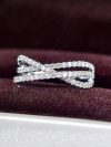 Huitan Chic Cross Ring with Cubic Zirconia Silver Color Women Accessories for Wedding Engagement Party Luxury Fashion Jewelry
