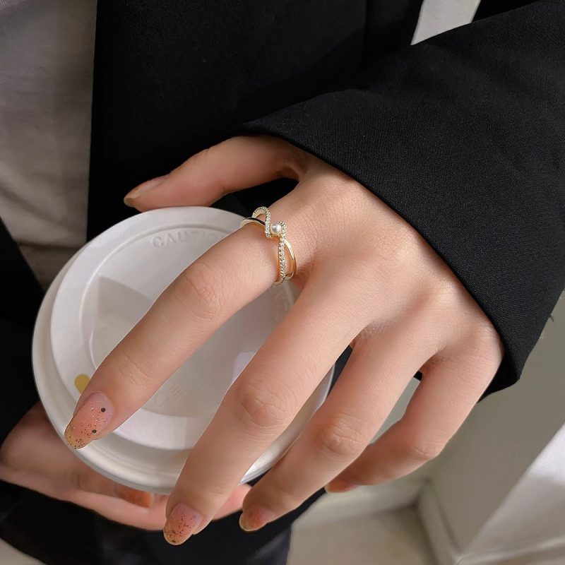 2025 New Luxury Pearl Zircon Adjustable Rings for Women Fashion Simple New Year Party Accessories Fine Jewelry Gift - Image 3