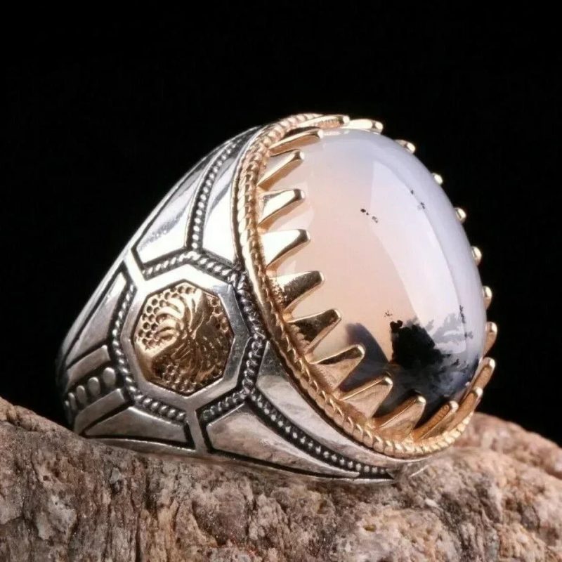 2024 Milangirl Large Oval Fire Opal Rings for Women Fashion Jewelry White Moonstone Bright Color S for Women Wedding Engagement - Image 13