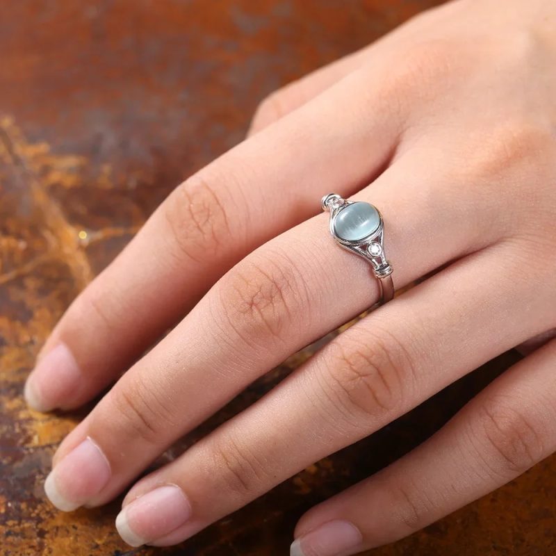2024 Milangirl Large Oval Fire Opal Rings for Women Fashion Jewelry White Moonstone Bright Color S for Women Wedding Engagement - Image 21