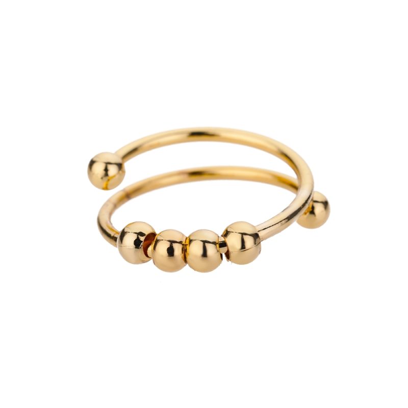 Anxiety Ring Beads Rings For Women Men Stainless Steel Ring Spinner Spiral Simulated Freely Anti Stress Fidget Ring Jewelry - Image 7