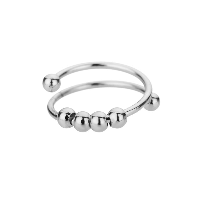 Anxiety Ring Beads Rings For Women Men Stainless Steel Ring Spinner Spiral Simulated Freely Anti Stress Fidget Ring Jewelry - Image 8