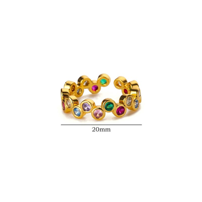 Colorful Tiny Round Rings For Women Stainless Steel Gold Color Adjustable Wedding Ring Luxury Aesthetic Jewlery Couple Gift - Image 5