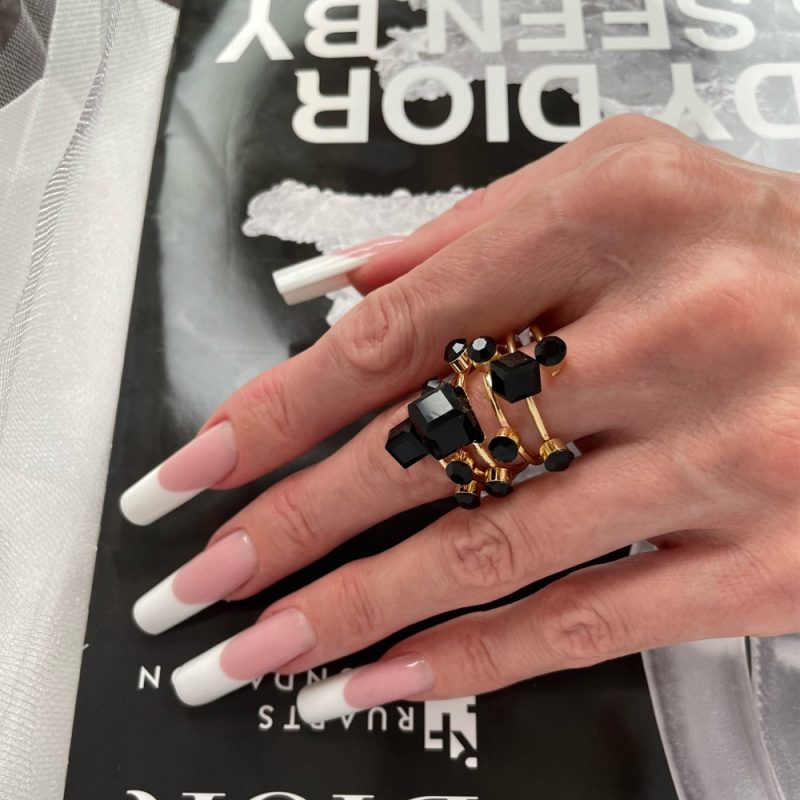 Crystal Stone Rings for Women Exaggerated Hollow Wide Open Ring Female Fashion Geometric Wedding Party Finger Jewelry Gifts - Image 5