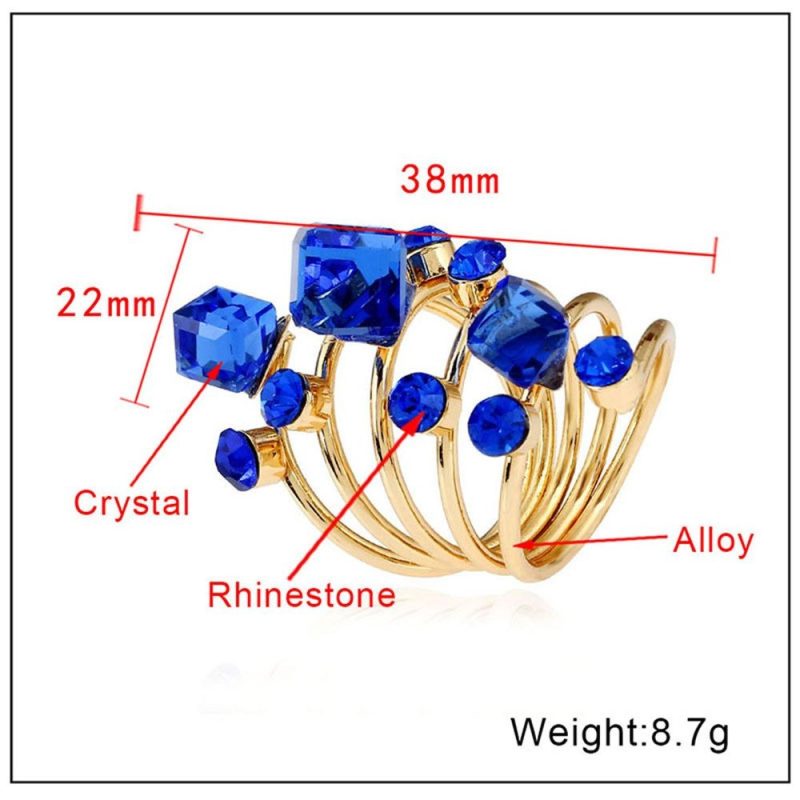 Crystal Stone Rings for Women Exaggerated Hollow Wide Open Ring Female Fashion Geometric Wedding Party Finger Jewelry Gifts - Image 6