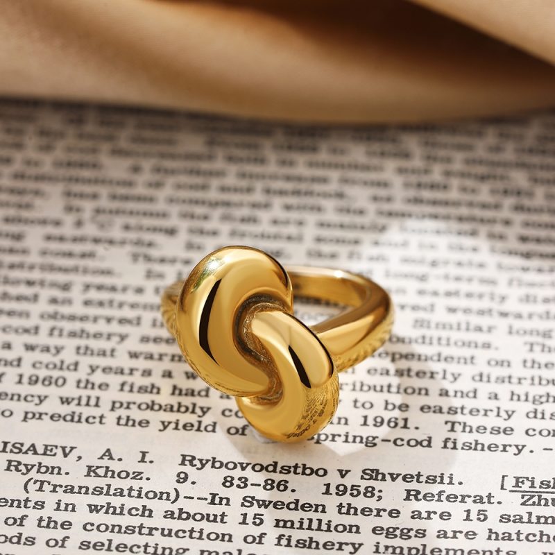 Creative Gold Color Stainless Steel Rings for Women Punk Chunky Irregular Smooth Round Dome Ring Female Statement Jewelry Gift - Image 2