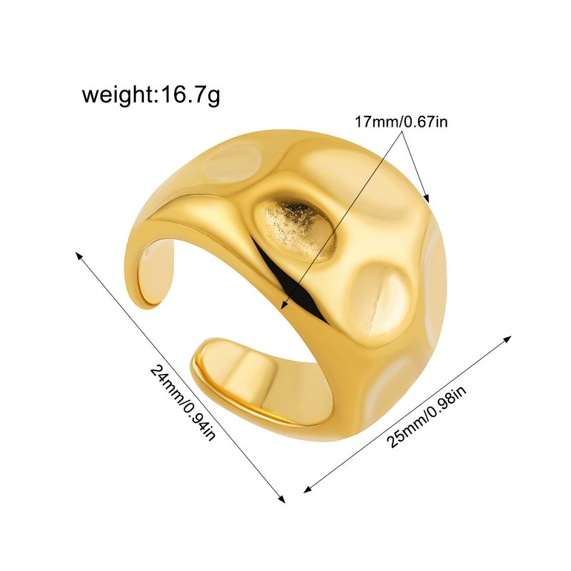 Creative Gold Color Stainless Steel Rings for Women Punk Chunky Irregular Smooth Round Dome Ring Female Statement Jewelry Gift - Image 10