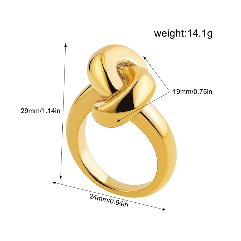 Creative Gold Color Stainless Steel Rings for Women Punk Chunky Irregular Smooth Round Dome Ring Female Statement Jewelry Gift - Image 12