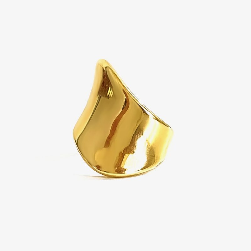 Peri'sbox Minimalism Anti-Tarnish Stainless Steel 18K Pvd Gold Plated Rings for Women Unique Design Fashion Holiday Jewelry Gift - Image 7