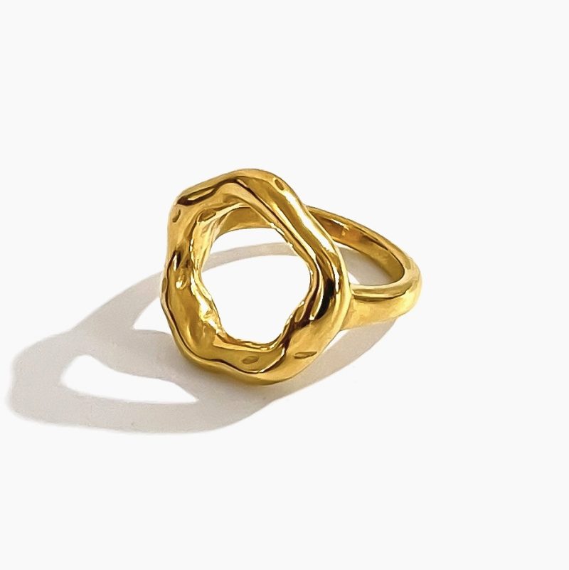 Peri'sbox Minimalism Anti-Tarnish Stainless Steel 18K Pvd Gold Plated Rings for Women Unique Design Fashion Holiday Jewelry Gift - Image 8