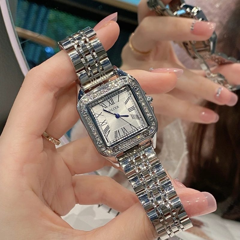 New Style Full Diamond Women's Watch Luxury Brand Stainless Steel Women's Business Watch Quartz Watch Gift for Female Students - Image 2