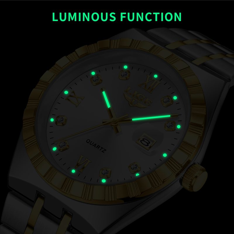 LIGE 2025 TOP women quartz watches simple luxury luminous stainless steel calendar waterproof Ladies Watch reloj de mujer+BOX - Image 4