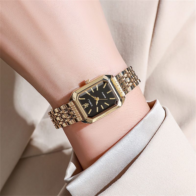 Ladies Watch Luxury Gold Square Simple Luxury Quartz Watch Fashion Stainless Steel Women's Business Clock Dress Gift Watches - Image 5