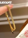 Aravant 925 Silver 18K Gold Watch Strap Bracelet Chain For Women Girls Fashion Jewelry