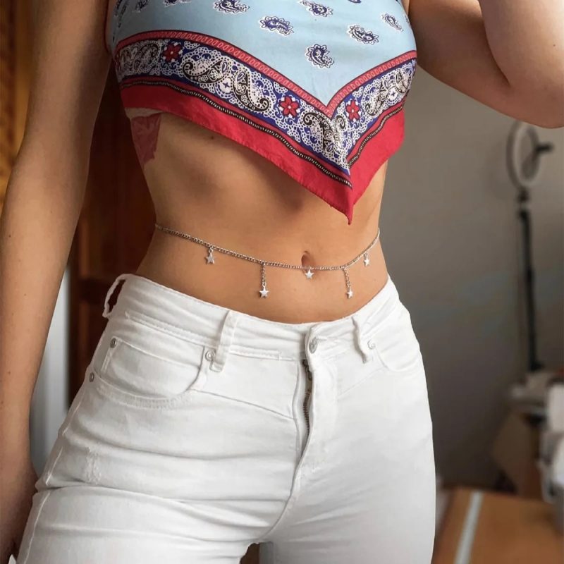 Fashionable and Sexy Round Bead Chain Double Waist Chain Simple Metal Thick Chain Body Chain Women's Belly Waist Decoration - Image 11
