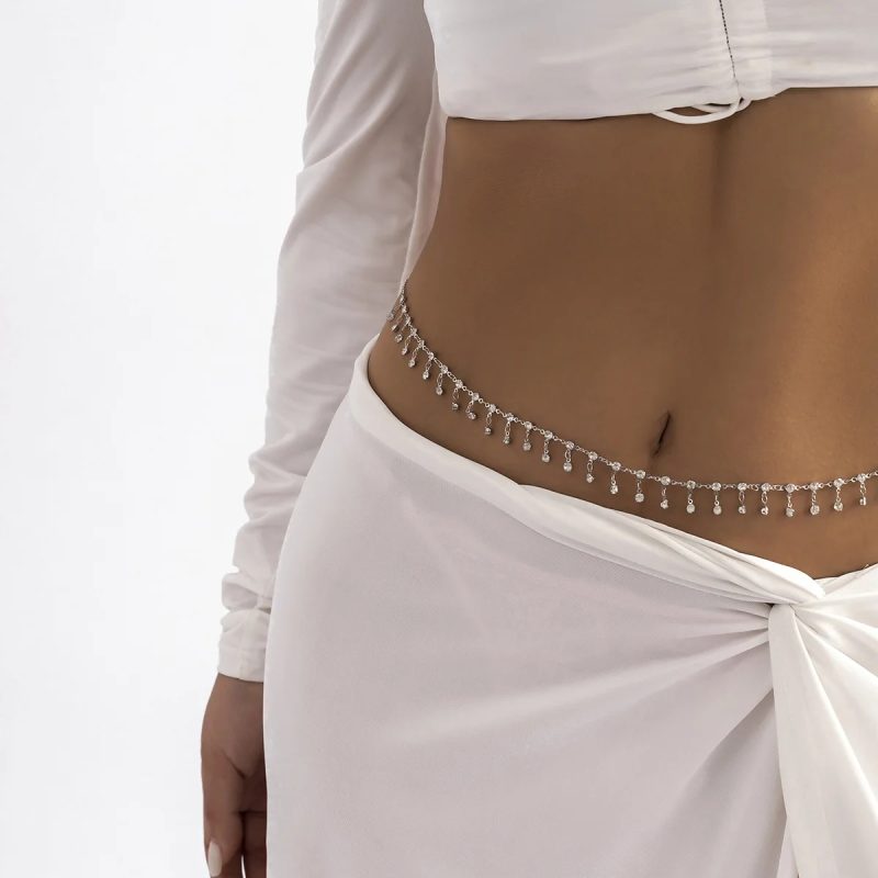 Fashionable and Sexy Round Bead Chain Double Waist Chain Simple Metal Thick Chain Body Chain Women's Belly Waist Decoration - Image 22