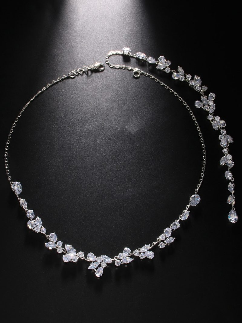 Elegant Back Drop Flower Pendant Body Chain Women Wedding Drape Style Long Crytal Chain Jewelry Wedding Accessories - Image 2
