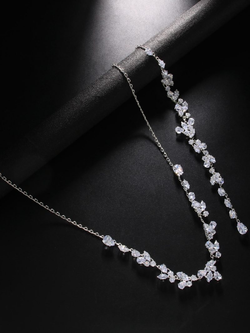 Elegant Back Drop Flower Pendant Body Chain Women Wedding Drape Style Long Crytal Chain Jewelry Wedding Accessories - Image 4
