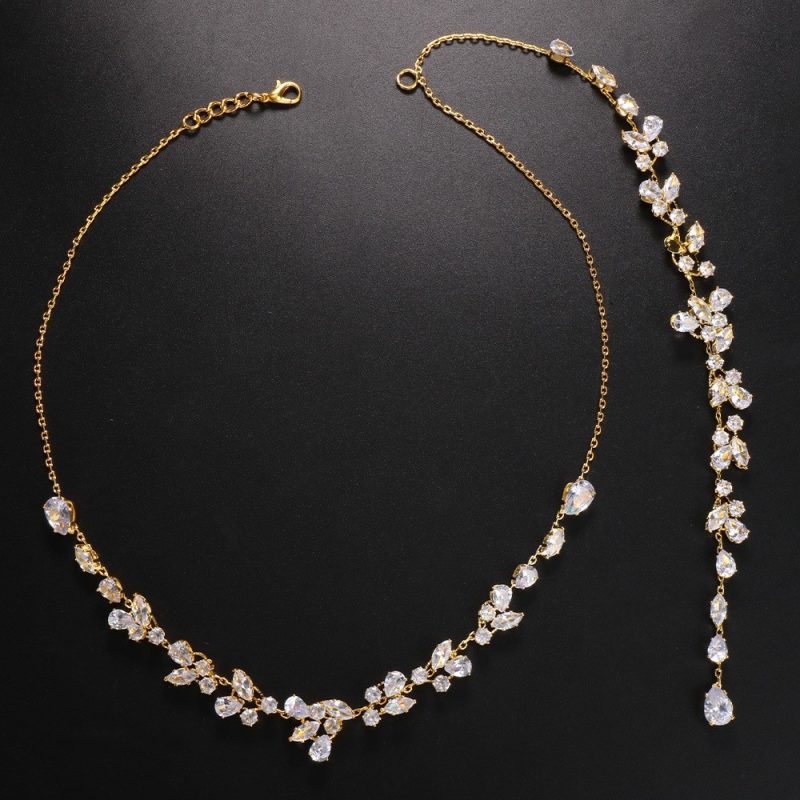Elegant Back Drop Flower Pendant Body Chain Women Wedding Drape Style Long Crytal Chain Jewelry Wedding Accessories - Image 7