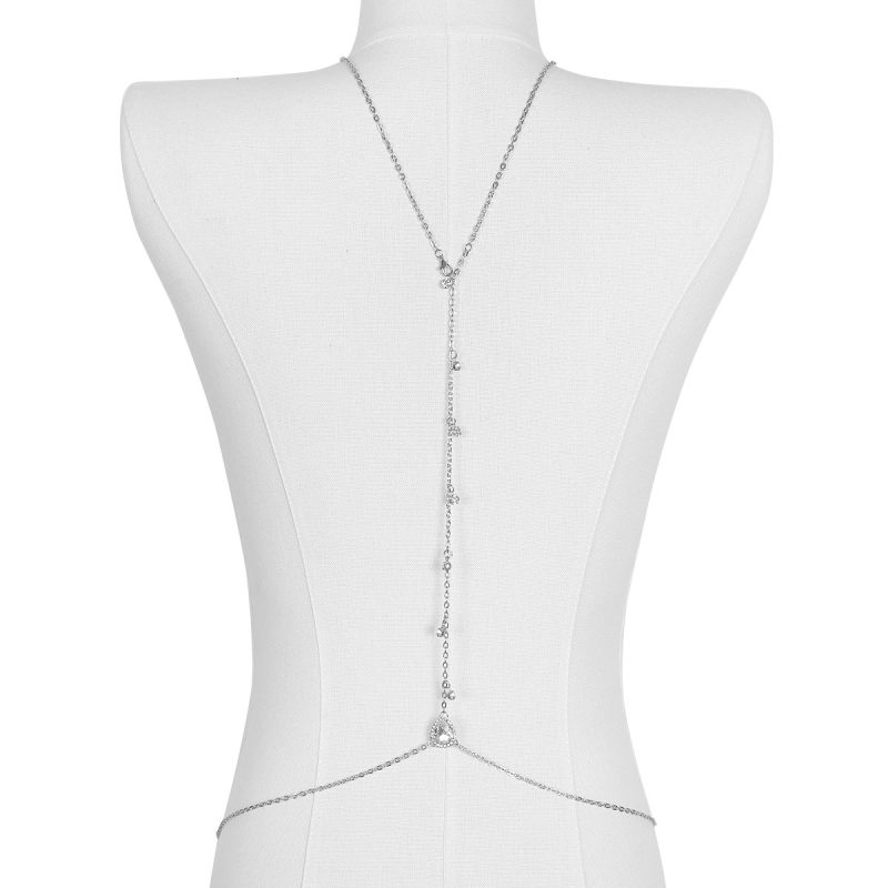 Bride Backless Rhinestone Waterdrop Body Chain Belly Waist Necklace for Women Mom Girlfriend Summer Beach Body Jewelry - Image 8