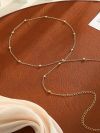 Adjustable Bikini Body Jewelry for Women, Waist Chains for Women Gold Plated Body Chains Satellite Beads Rope Belly Belt Chains