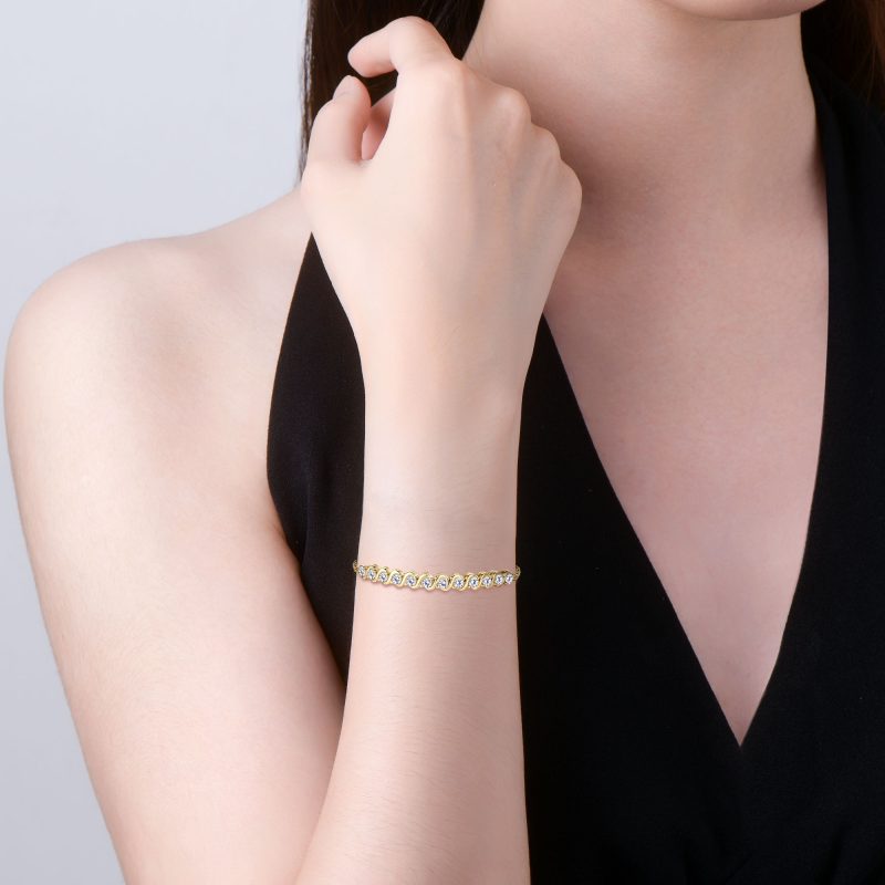 3MM Full Moissanite Bracelets With Certificate 925 Sterling Silver Adjustable Chain Bracelet for Women Plated 18k Jewelry Gift - Image 6