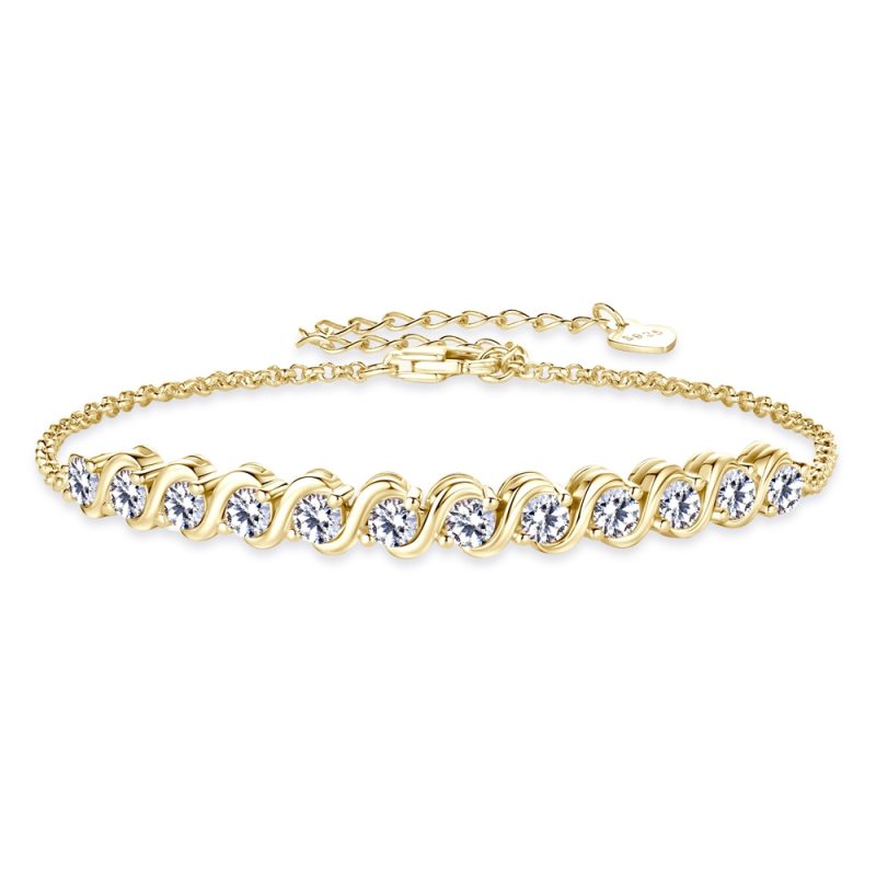 3MM Full Moissanite Bracelets With Certificate 925 Sterling Silver Adjustable Chain Bracelet for Women Plated 18k Jewelry Gift - Image 7