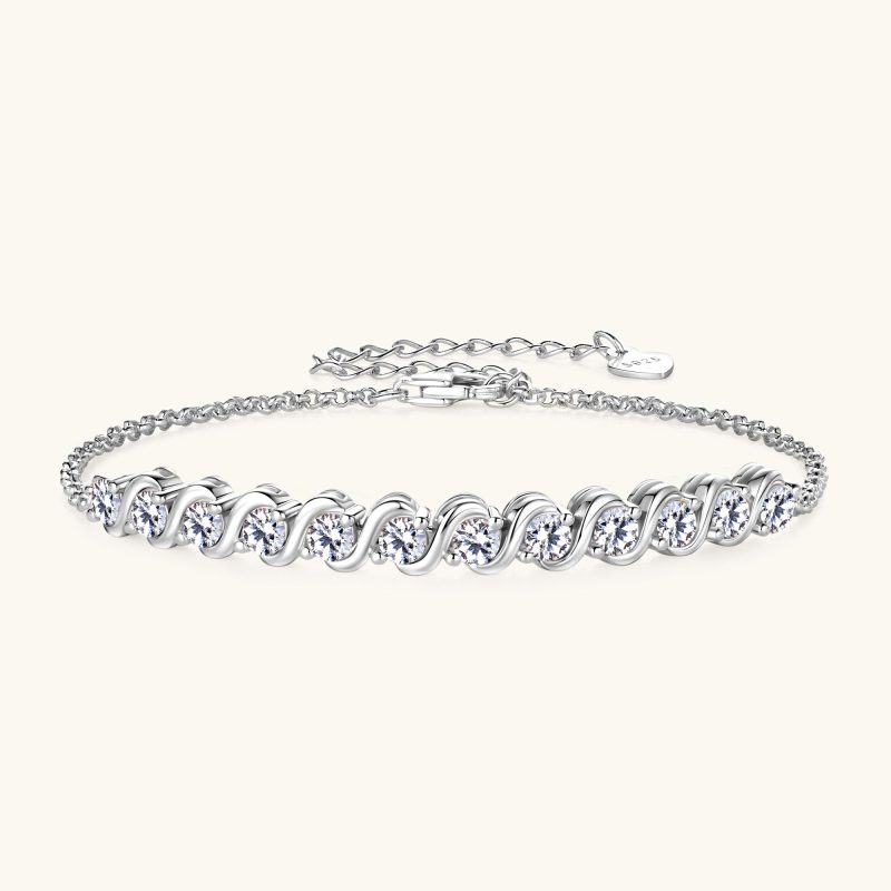 3MM Full Moissanite Bracelets With Certificate 925 Sterling Silver Adjustable Chain Bracelet for Women Plated 18k Jewelry Gift - Image 8