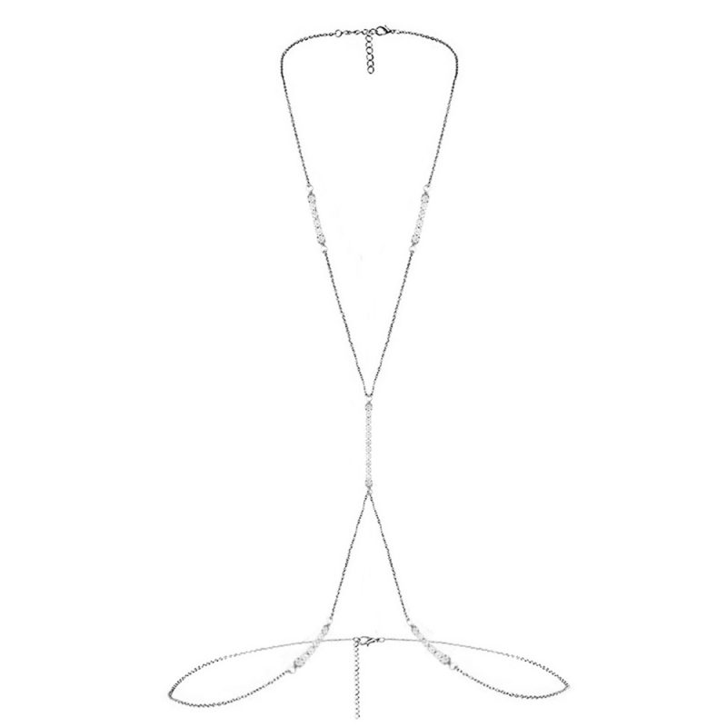 MinaMaMa Stainless Steel Rhinestone Crystal Waist Chain Belly Body Chain For Women Bikini Trendy Simple Sexy Body Jewelry - Image 7