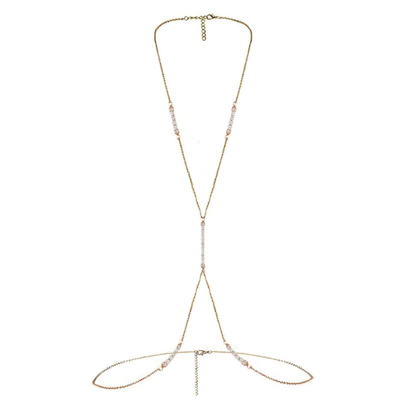 MinaMaMa Stainless Steel Rhinestone Crystal Waist Chain Belly Body Chain For Women Bikini Trendy Simple Sexy Body Jewelry - Image 8
