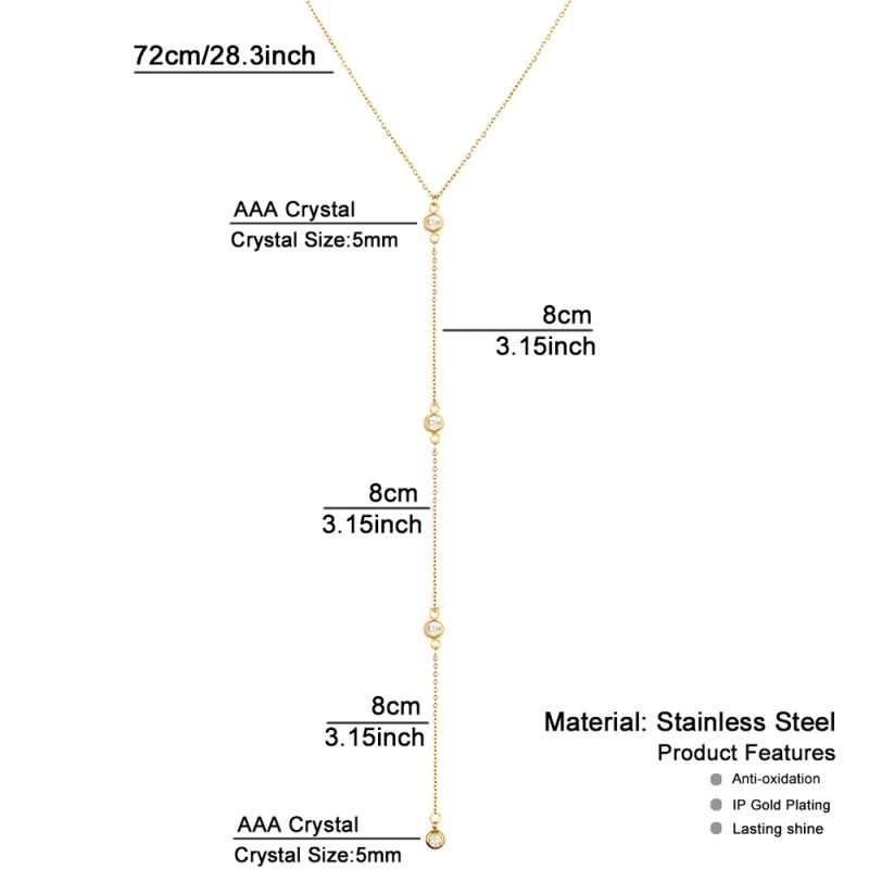 Stainless Steel Tassels Chain Long Crystal Belly Body Chain For Women Fashion Beach Sexy Body Jewelry - Image 2