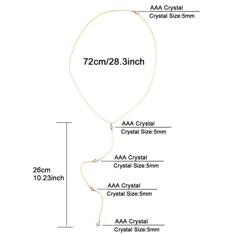 Stainless Steel Tassels Chain Long Crystal Belly Body Chain For Women Fashion Beach Sexy Body Jewelry - Image 3