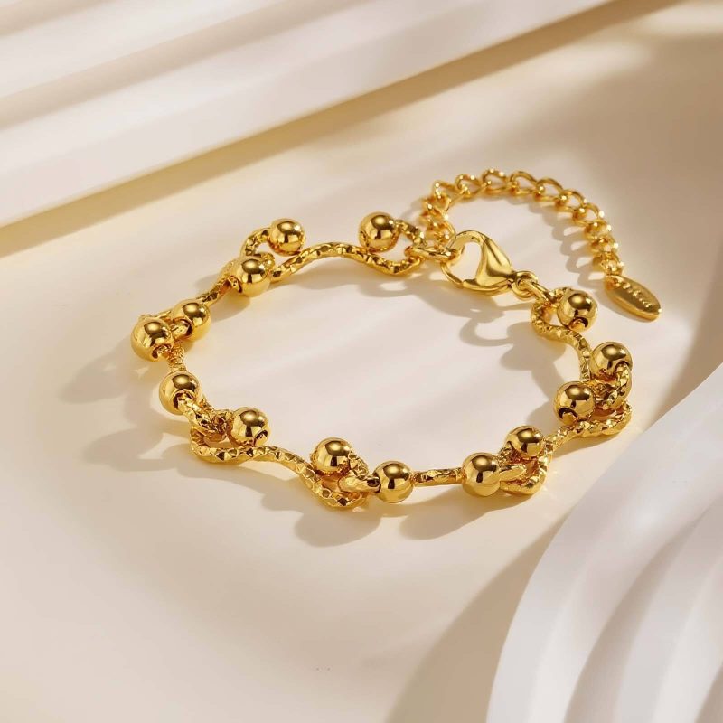 Vnox Classic Versatile Gold Plated Bracelet For Women, Stainless Steel Adjustable Chain, Fashion Brand Jewelry Crystal Bangles - Image 5