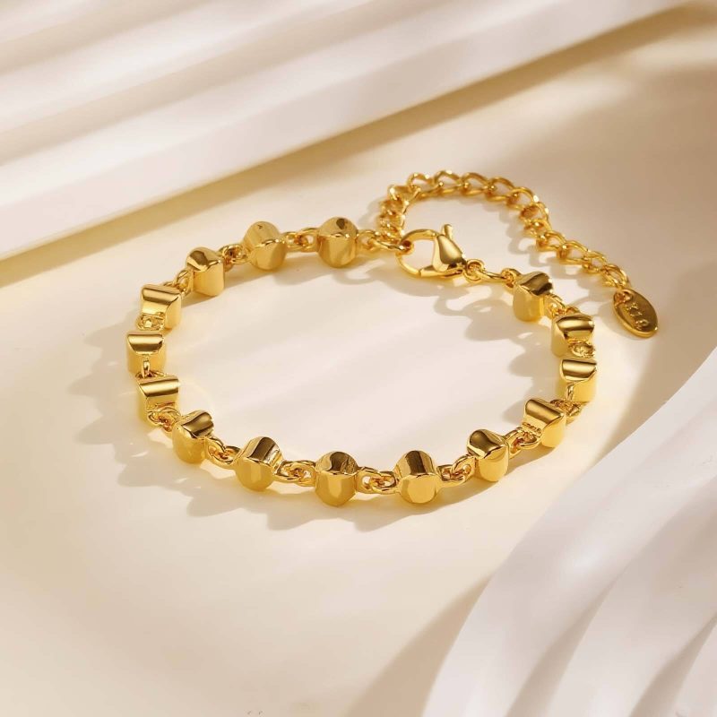 Vnox Classic Versatile Gold Plated Bracelet For Women, Stainless Steel Adjustable Chain, Fashion Brand Jewelry Crystal Bangles - Image 6