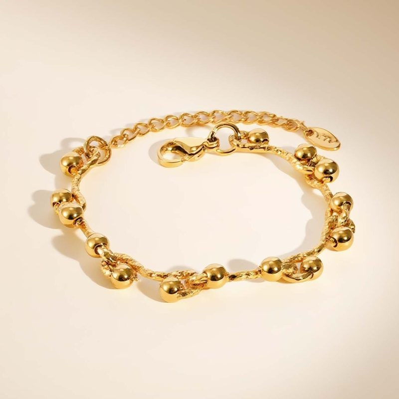 Vnox Classic Versatile Gold Plated Bracelet For Women, Stainless Steel Adjustable Chain, Fashion Brand Jewelry Crystal Bangles - Image 8