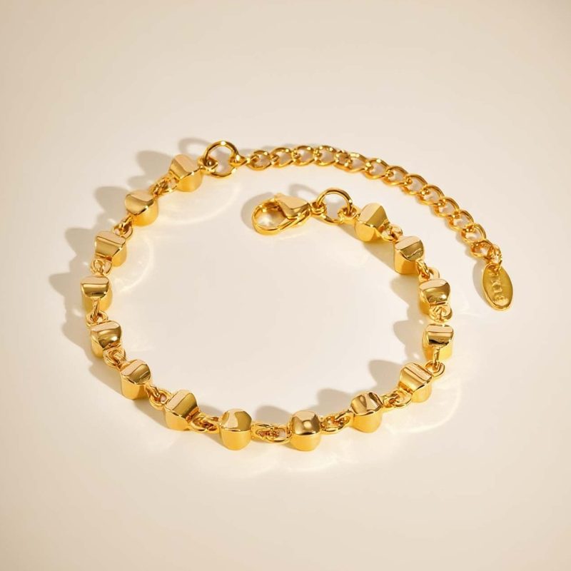 Vnox Classic Versatile Gold Plated Bracelet For Women, Stainless Steel Adjustable Chain, Fashion Brand Jewelry Crystal Bangles - Image 9