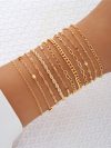 Cuban Chain Bracelet Set for Women, Gold Color, Boho Retro, Thick Twist, Trendy Quality Jewelry Gifts, 11Pcs, 2024
