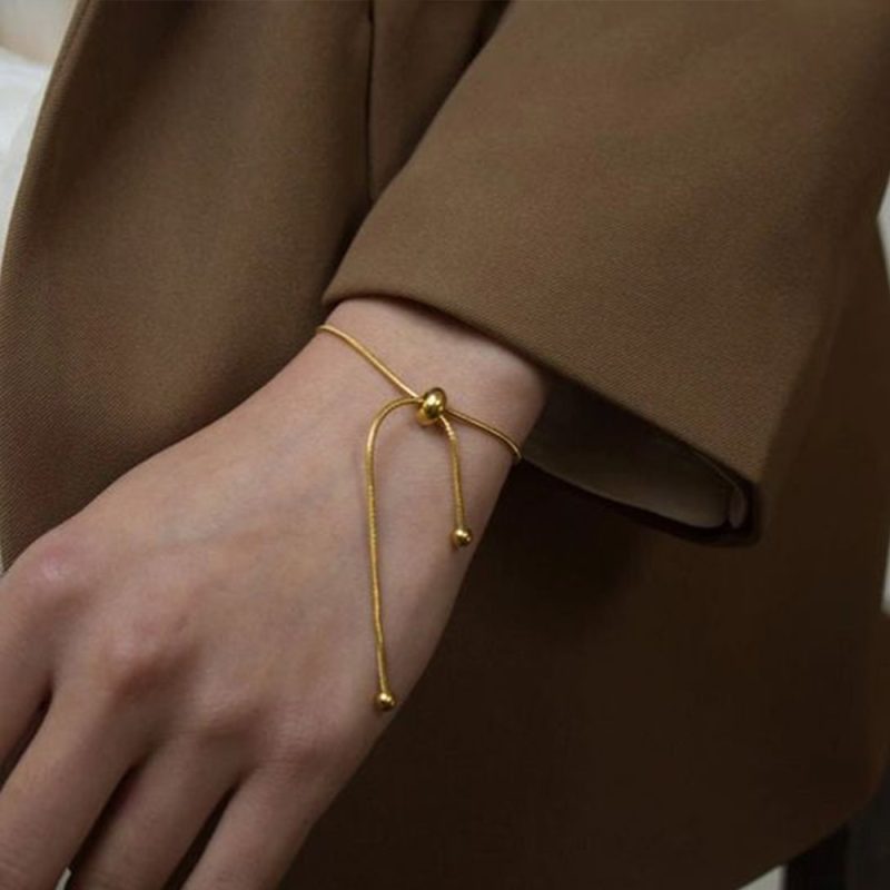 Korean Adjustable Stainless Steel Bracelet for Women Girl Men High Quality Design Gold Color Snake Chain Jewelry Wholesale - Image 3